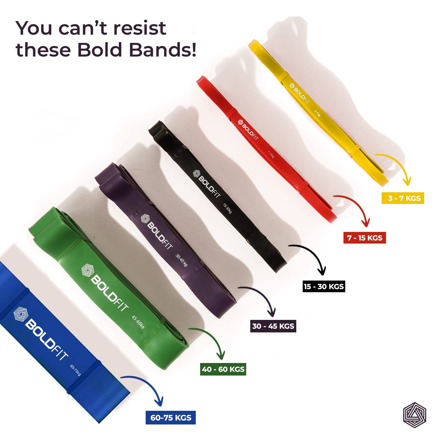 Boldfit Heavy Resistance Band - Set of 3