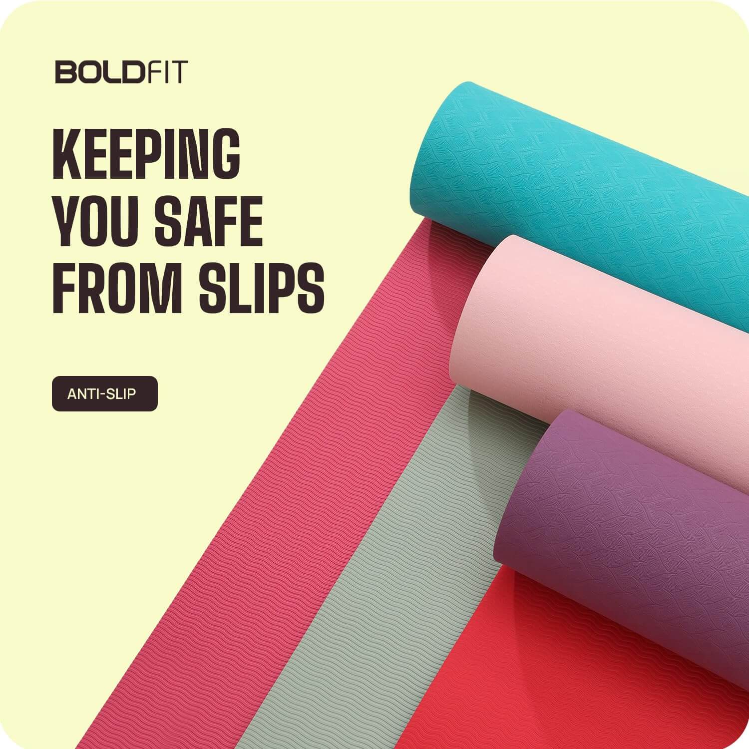 Boldfit Pro-Grip Luxury TPE Yoga mat with Carrying Bag