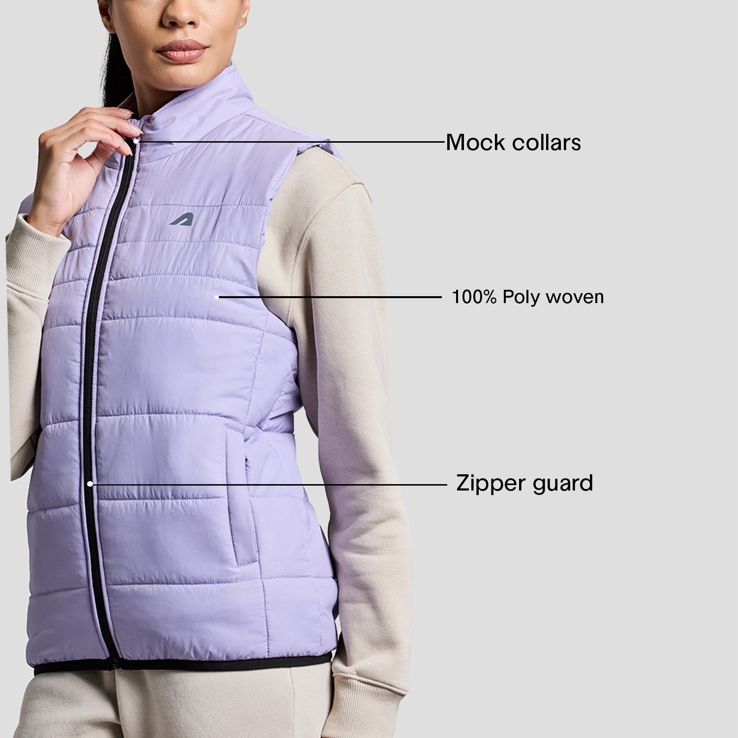 Alpine Womens Sleeveless Jacket - Lilac