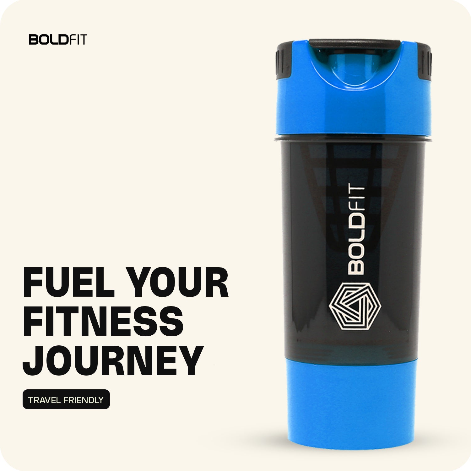 Boldfit Cyclone Shaker 500ml - Blue