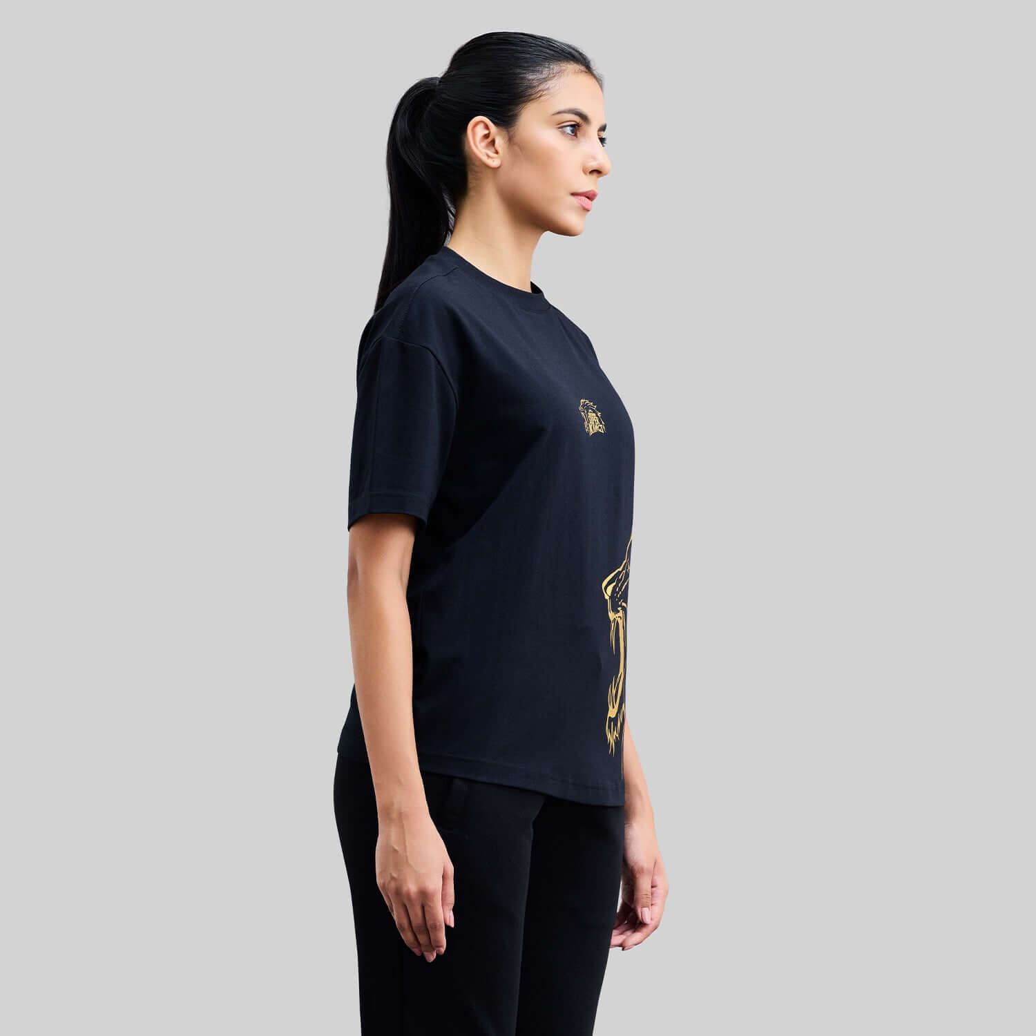 Official CSK Leo Womens T-shirt - Black/Gold