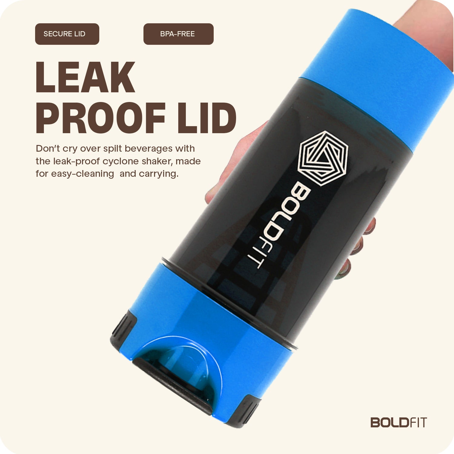 Boldfit Cyclone Shaker 500ml - Blue