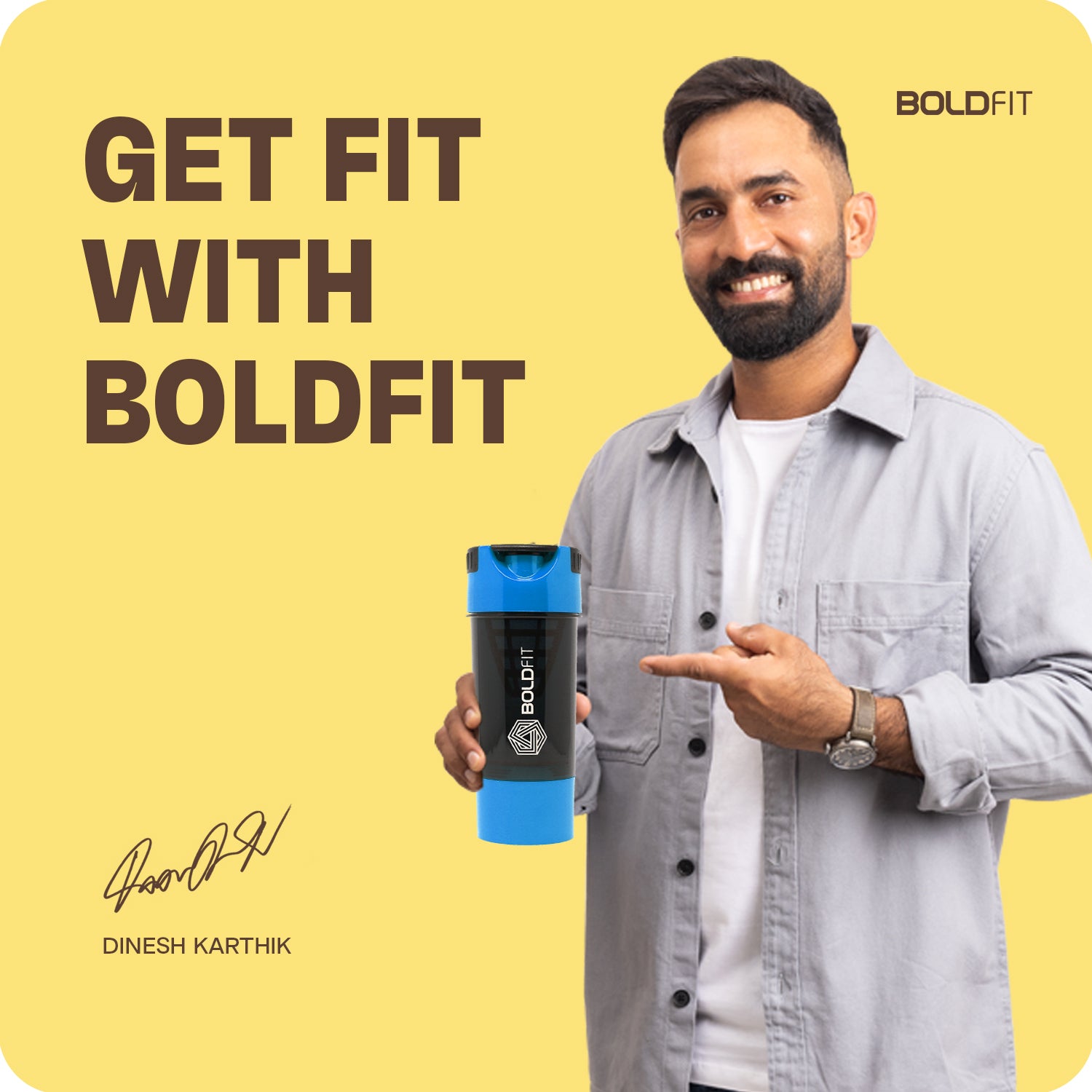 Boldfit Cyclone Shaker 500ml - Blue