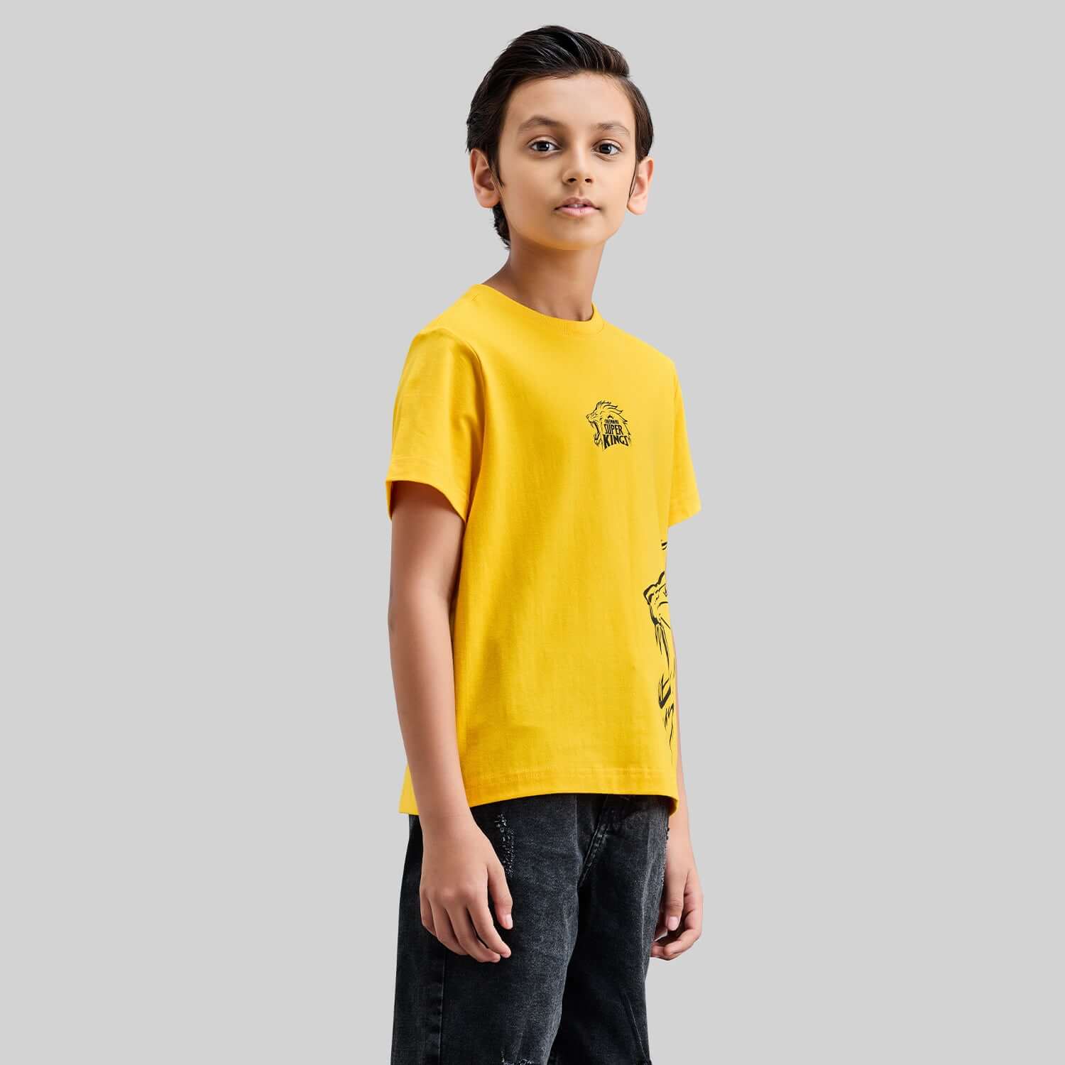 Official CSK Merch - Yellow Leo Print Kids T-Shirt