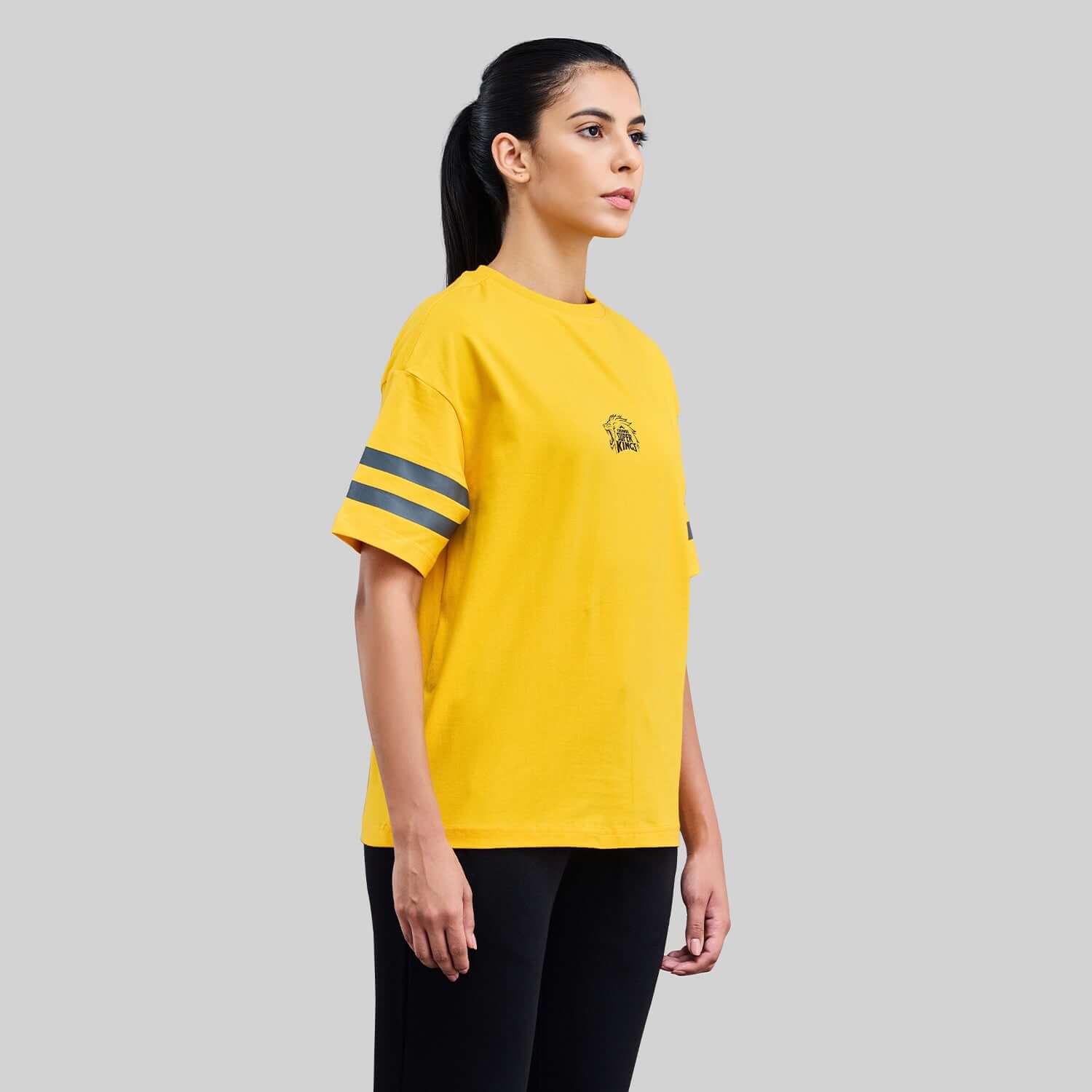 Official CSK Thala Womens Oversized T-Shirt - Yellow