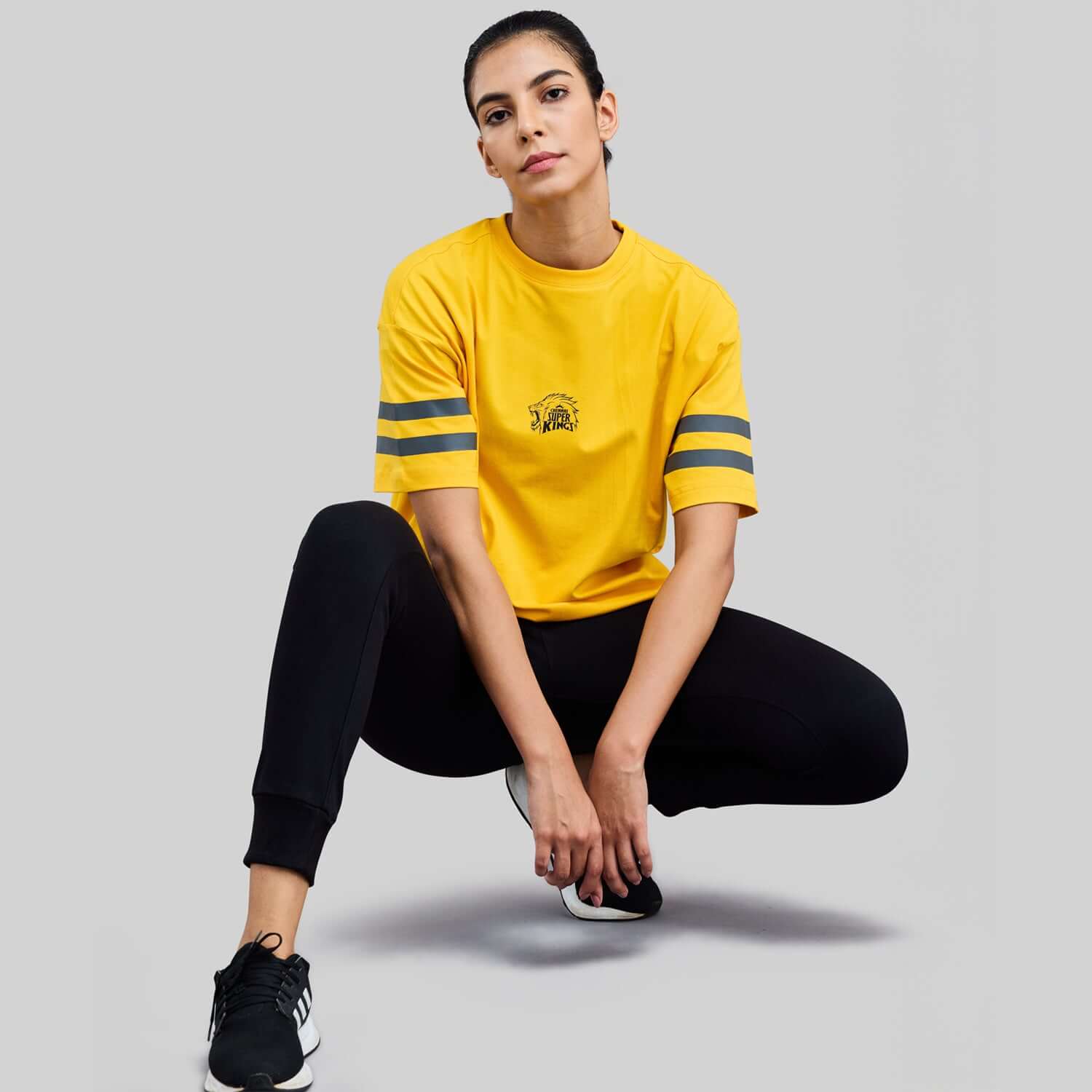 Official CSK Thala Womens Oversized T-Shirt - Yellow