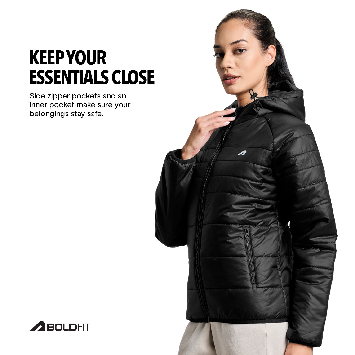 Polar Womens Puffer Jacket - Black