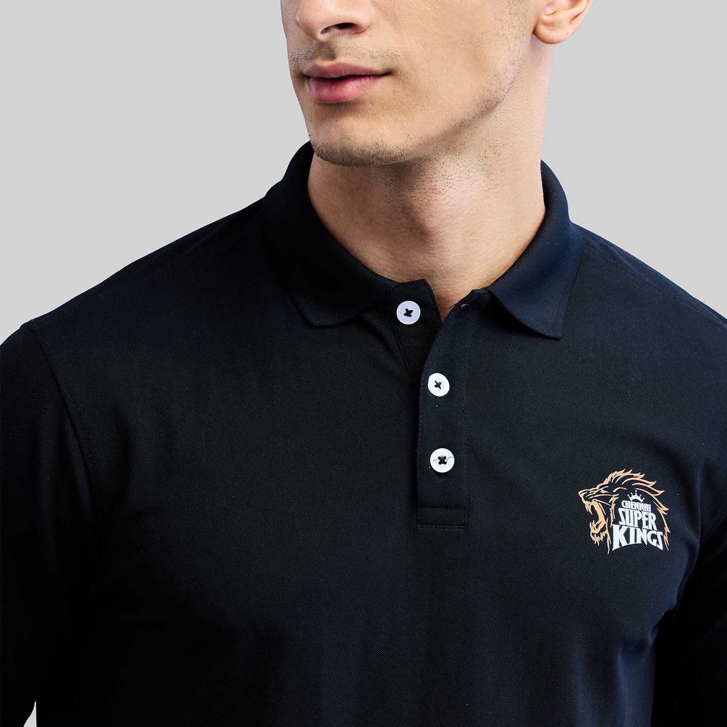 Official CSK Mens Polo T shirt Black