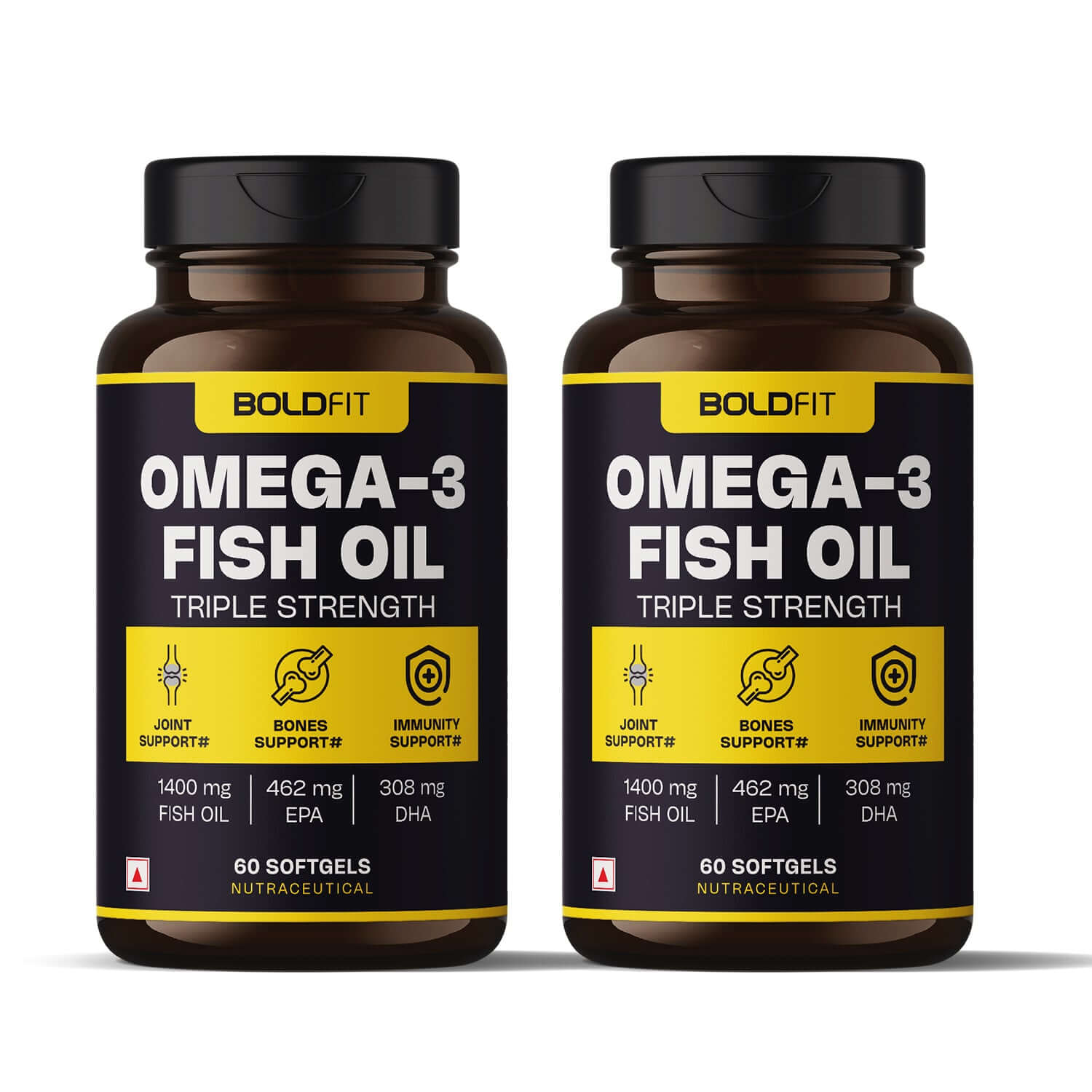 Boldfit Omega 3 Fish Oil Capsules for Men and Women Triple Strength