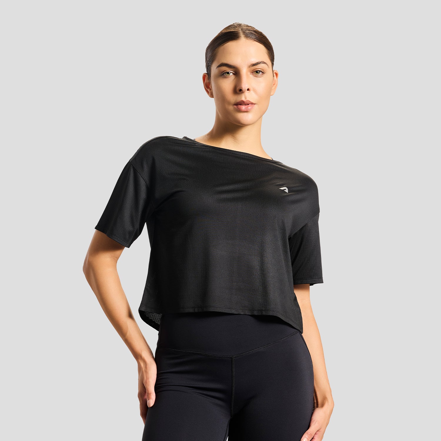 Intense Womens Cropped Tee - Black