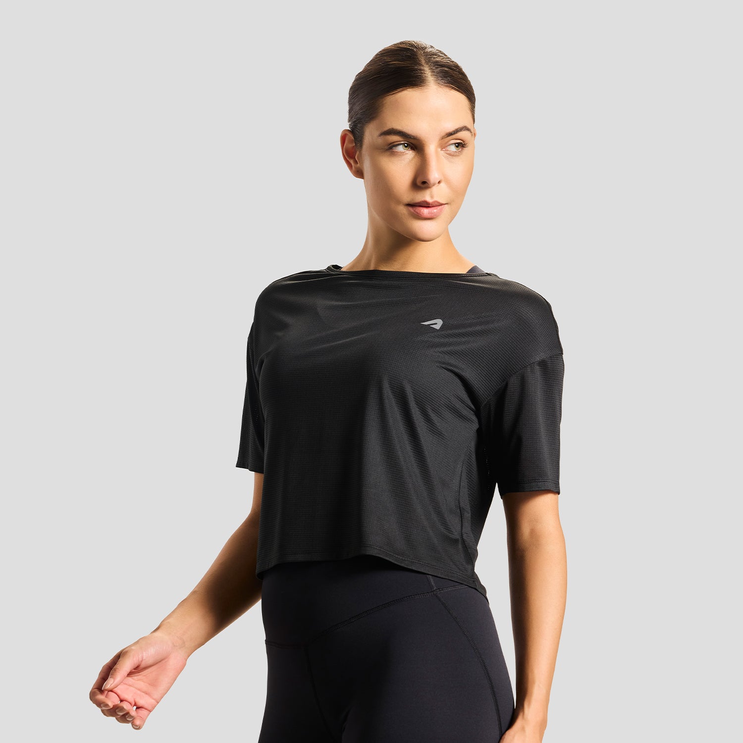 Intense Womens Cropped Tee - Black