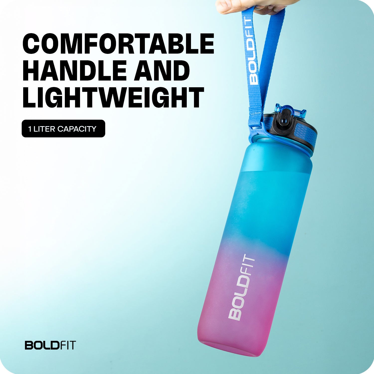 Aqua Motivational Bottle Fuchsia Blue - 1L