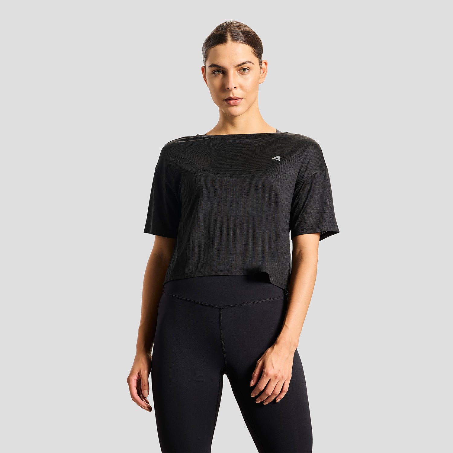 Intense Womens Cropped Tee - Black