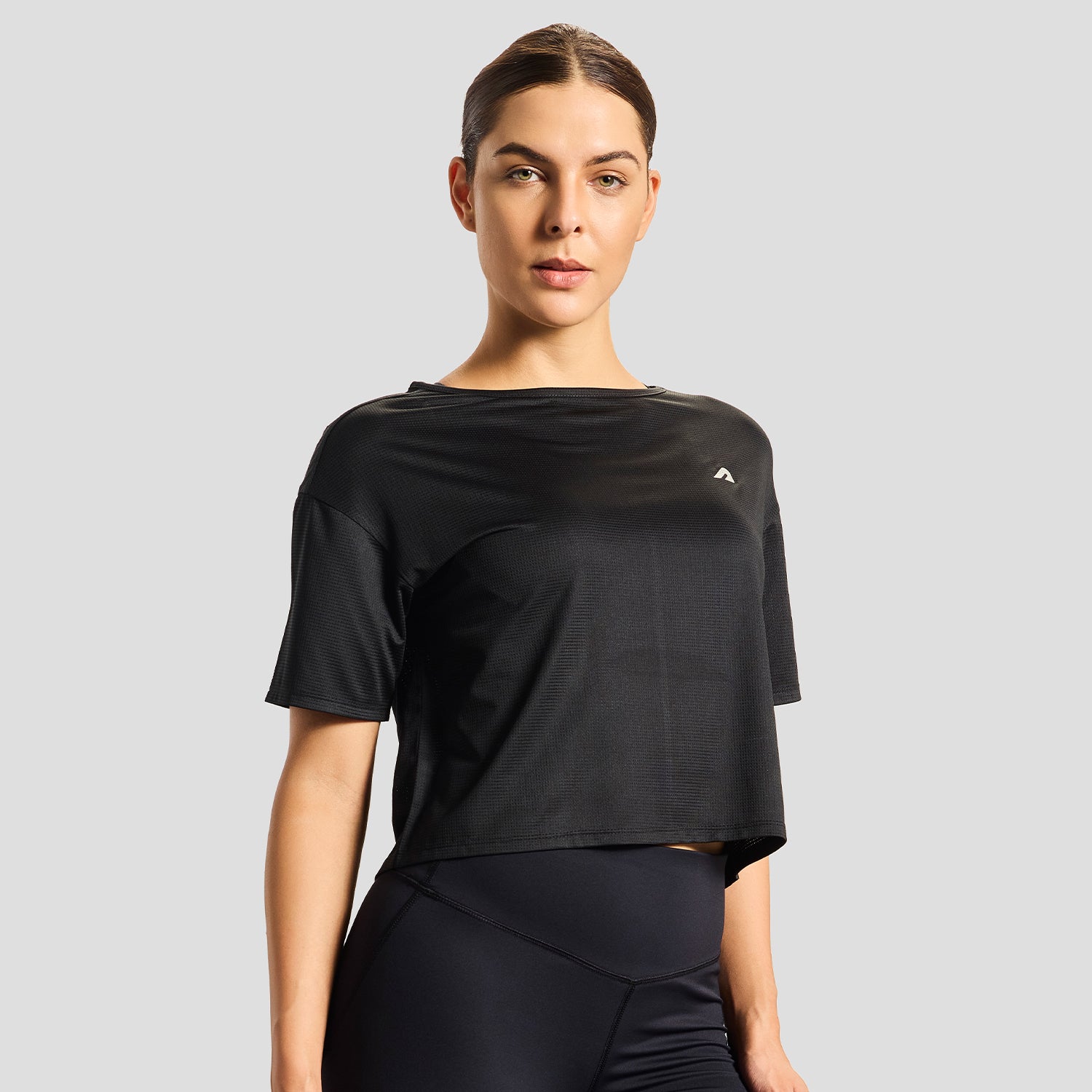 Intense Womens Cropped Tee - Black