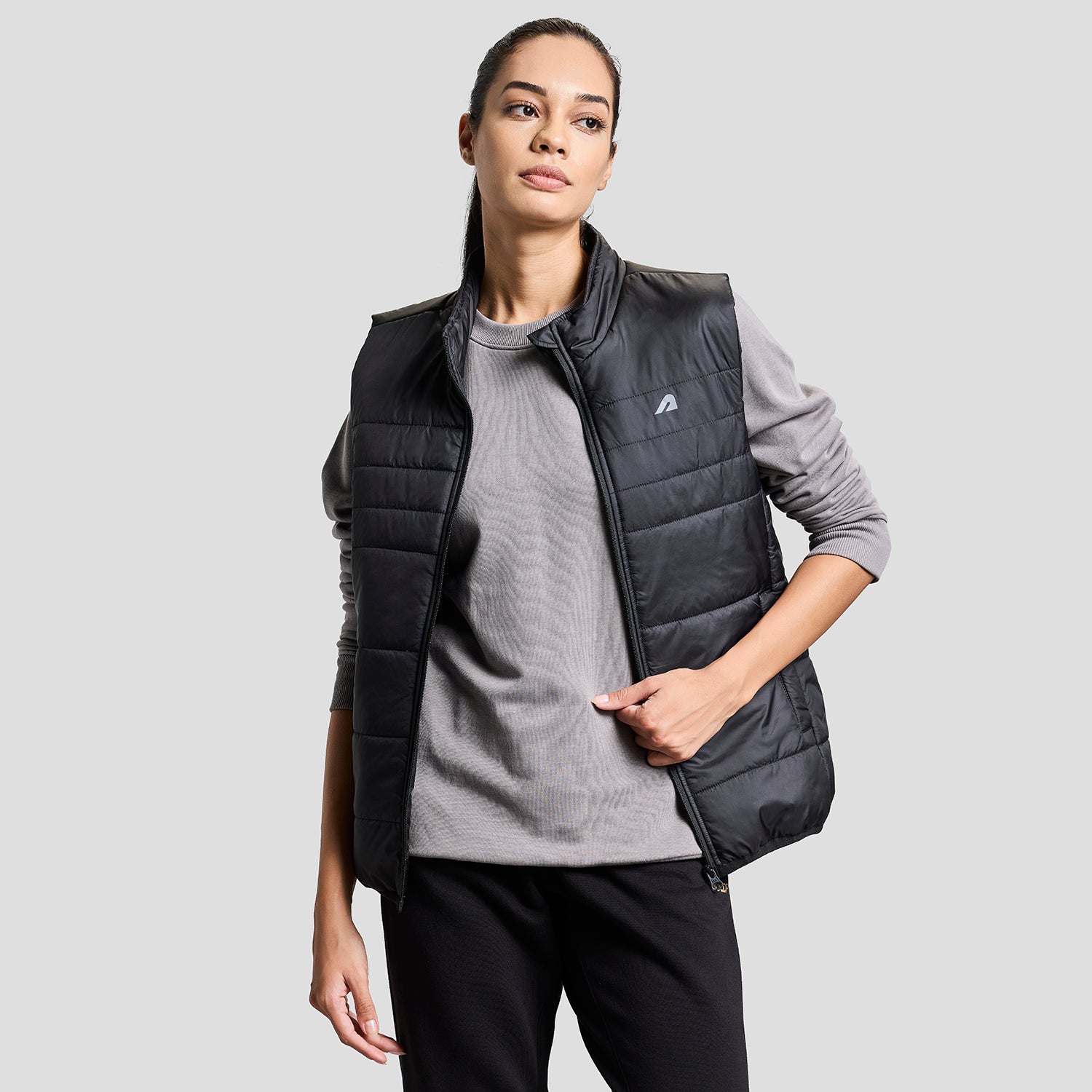 Alpine Womens Sleeveless Jacket - Black