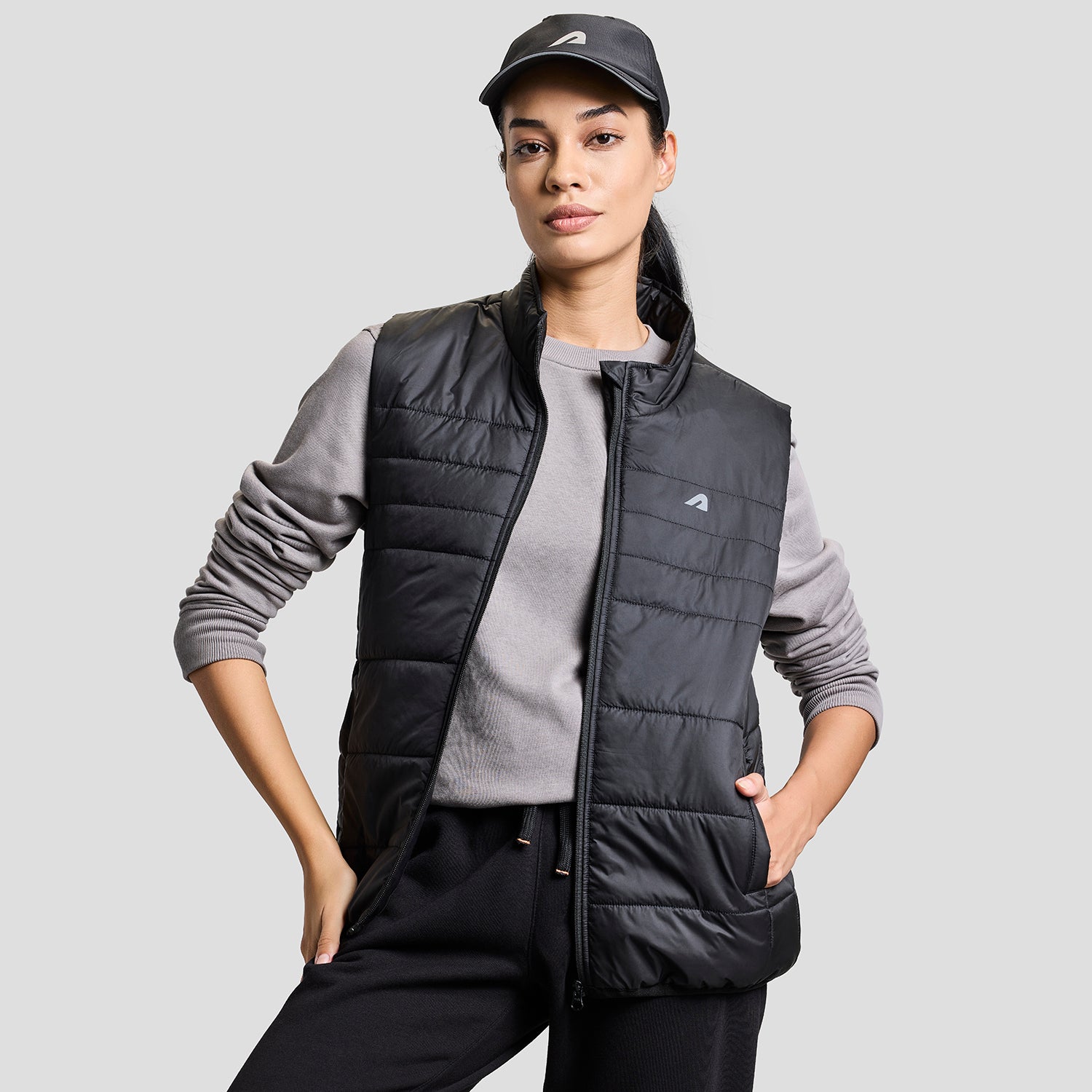 Alpine Womens Sleeveless Jacket - Black