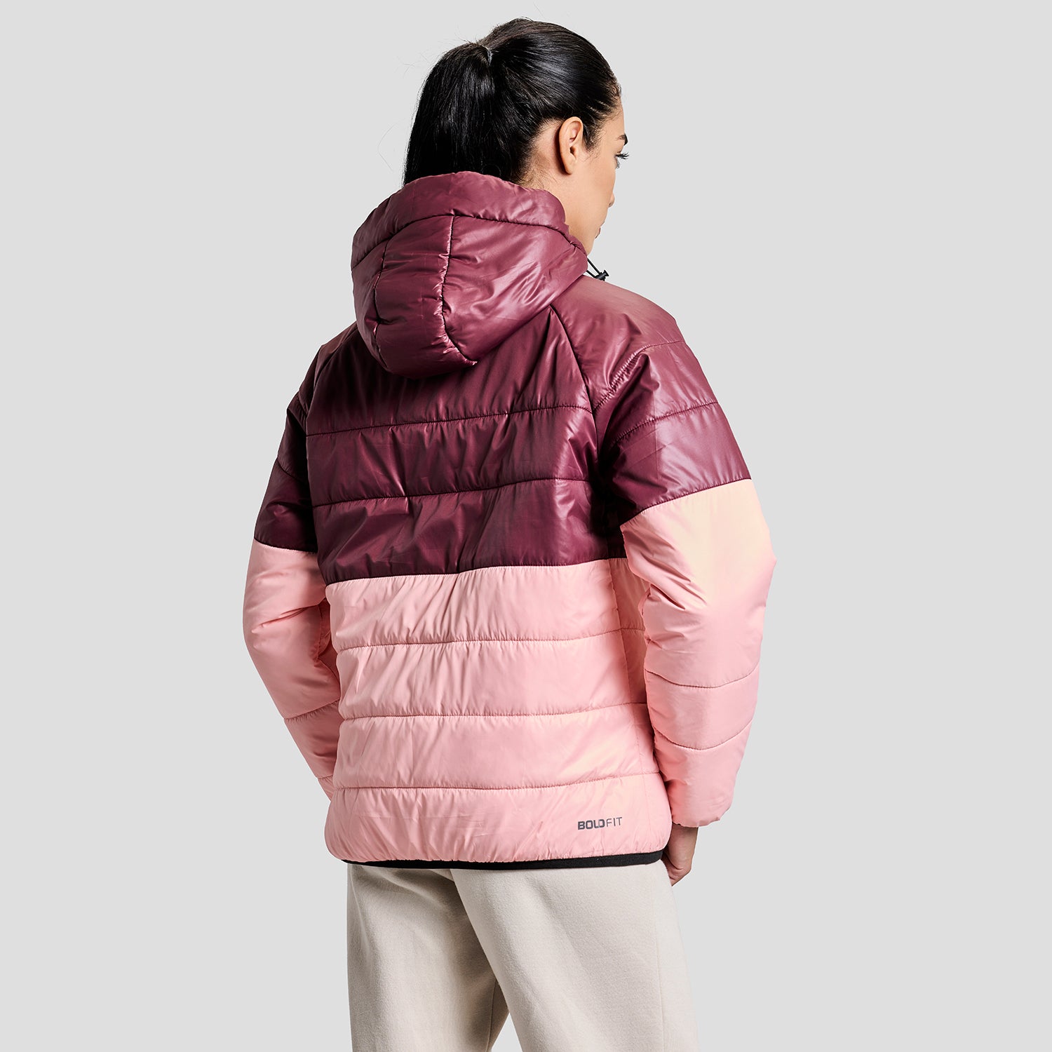 Frost Womens Puffer Jacket - Wine/Pink