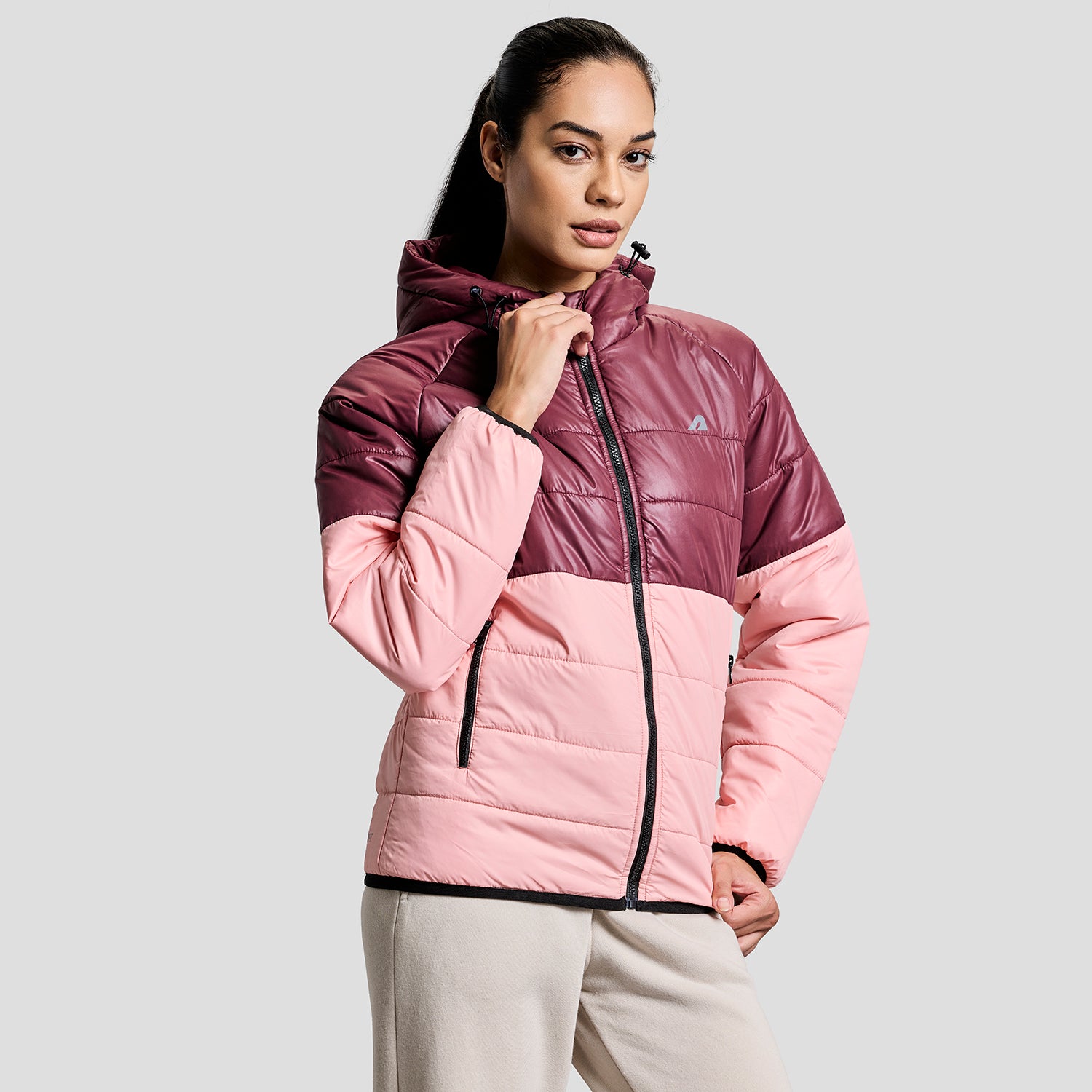 Frost Womens Puffer Jacket - Wine/Pink