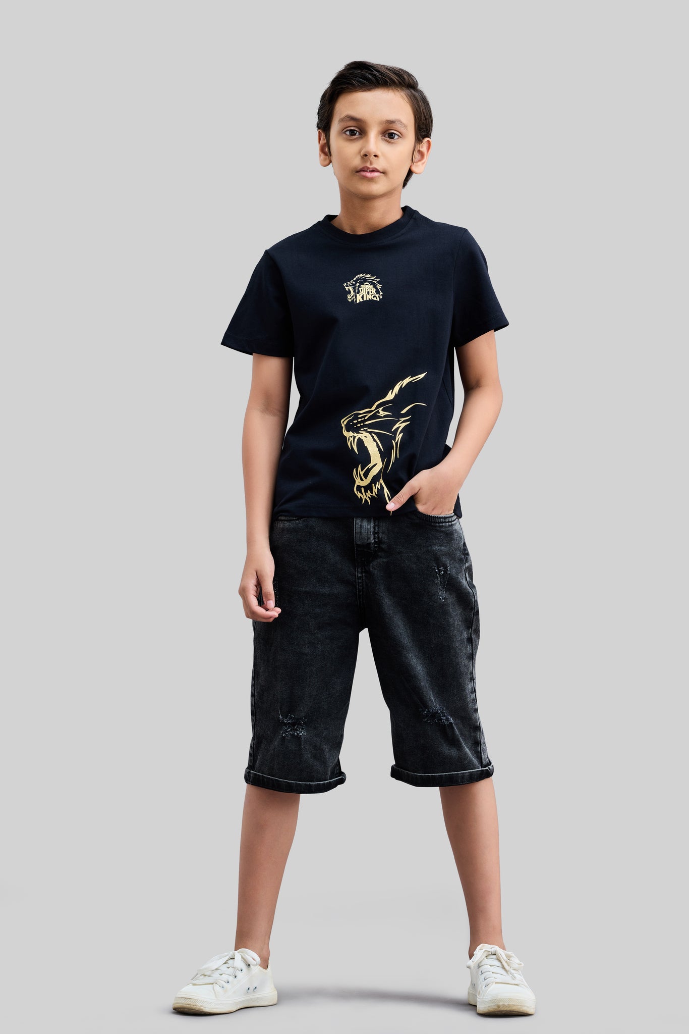 Official CSK Leo Kids T-Shirt - Black/Gold