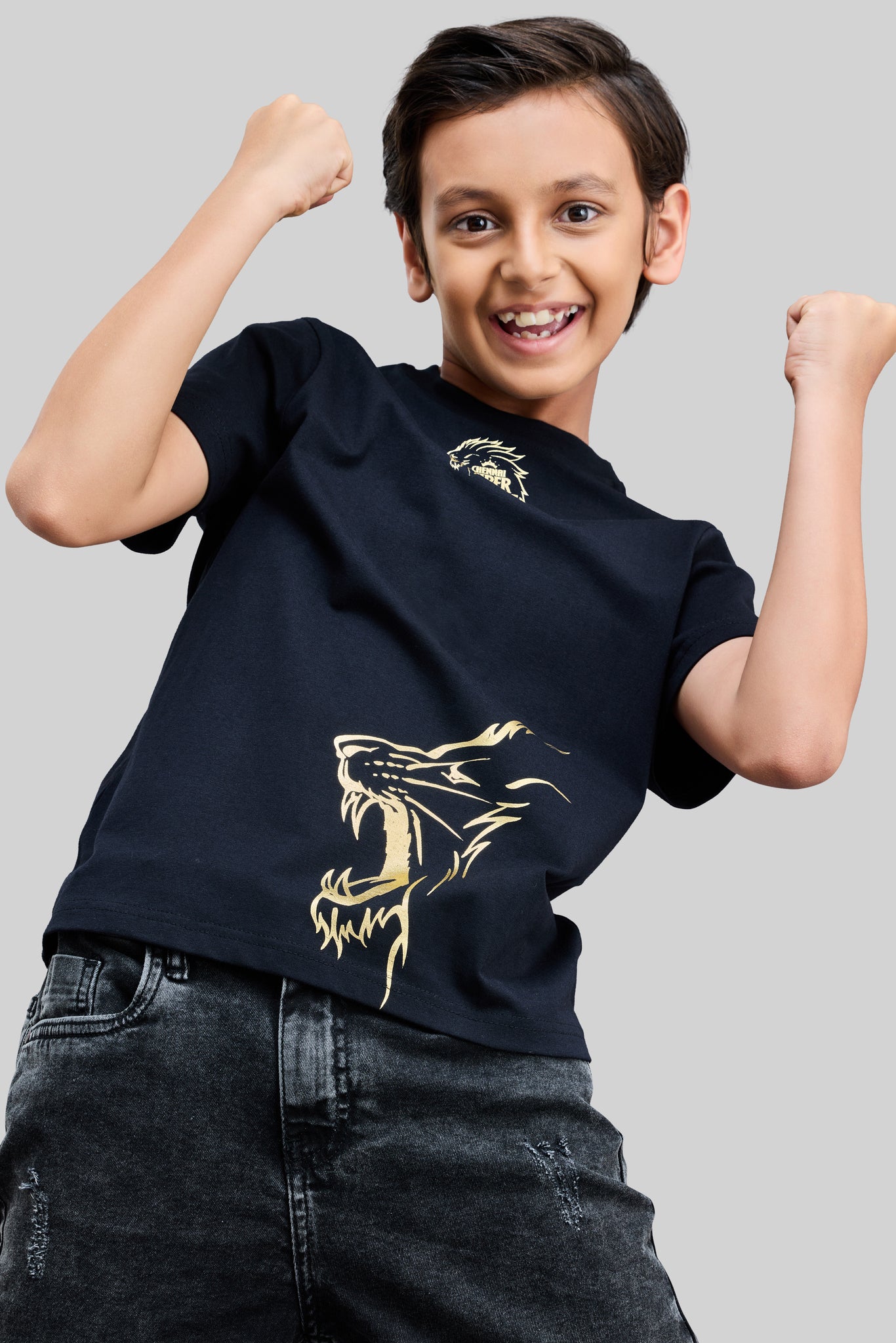 Official CSK Leo Kids T-Shirt - Black/Gold