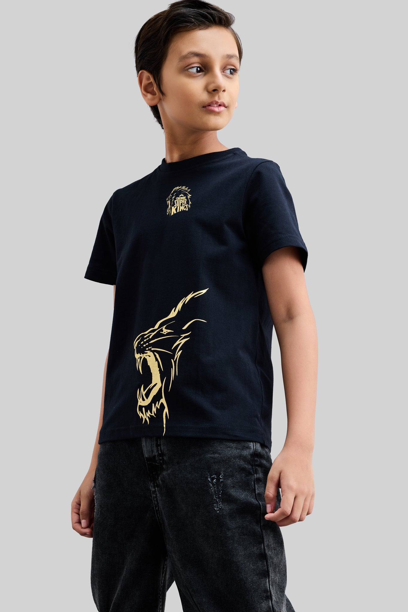 Official CSK Leo Kids T-Shirt - Black/Gold