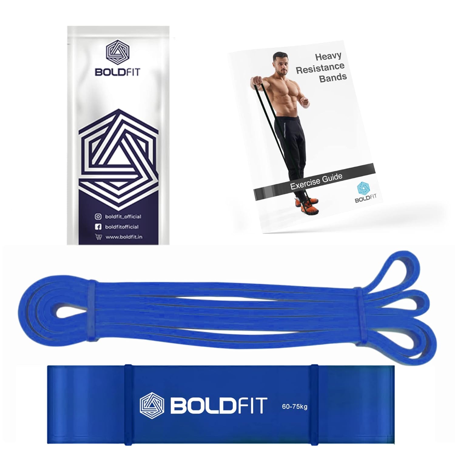 Boldfit Heavy Resistance Band Blue ( 60-75 kg)