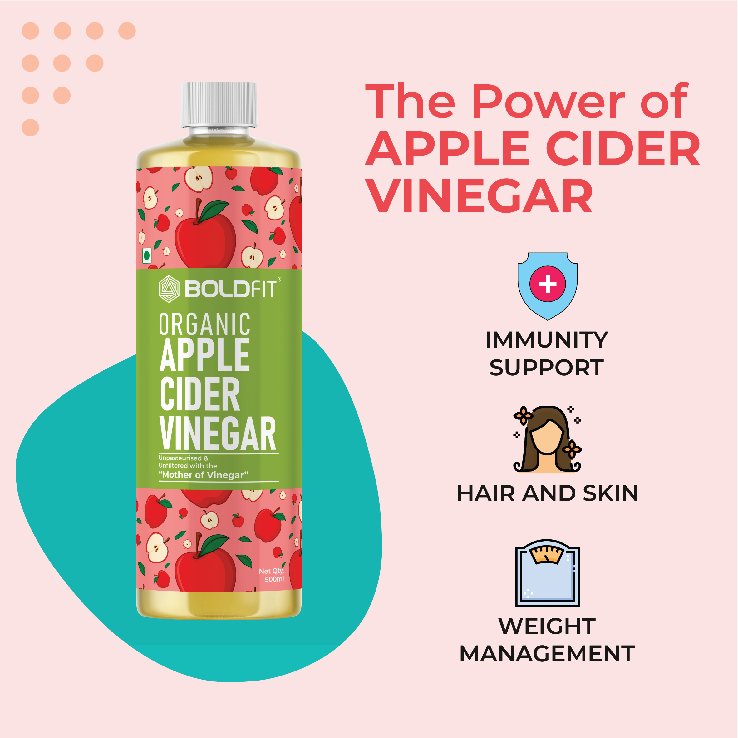 Boldfit Raw Organic Apple Cider Vinegar