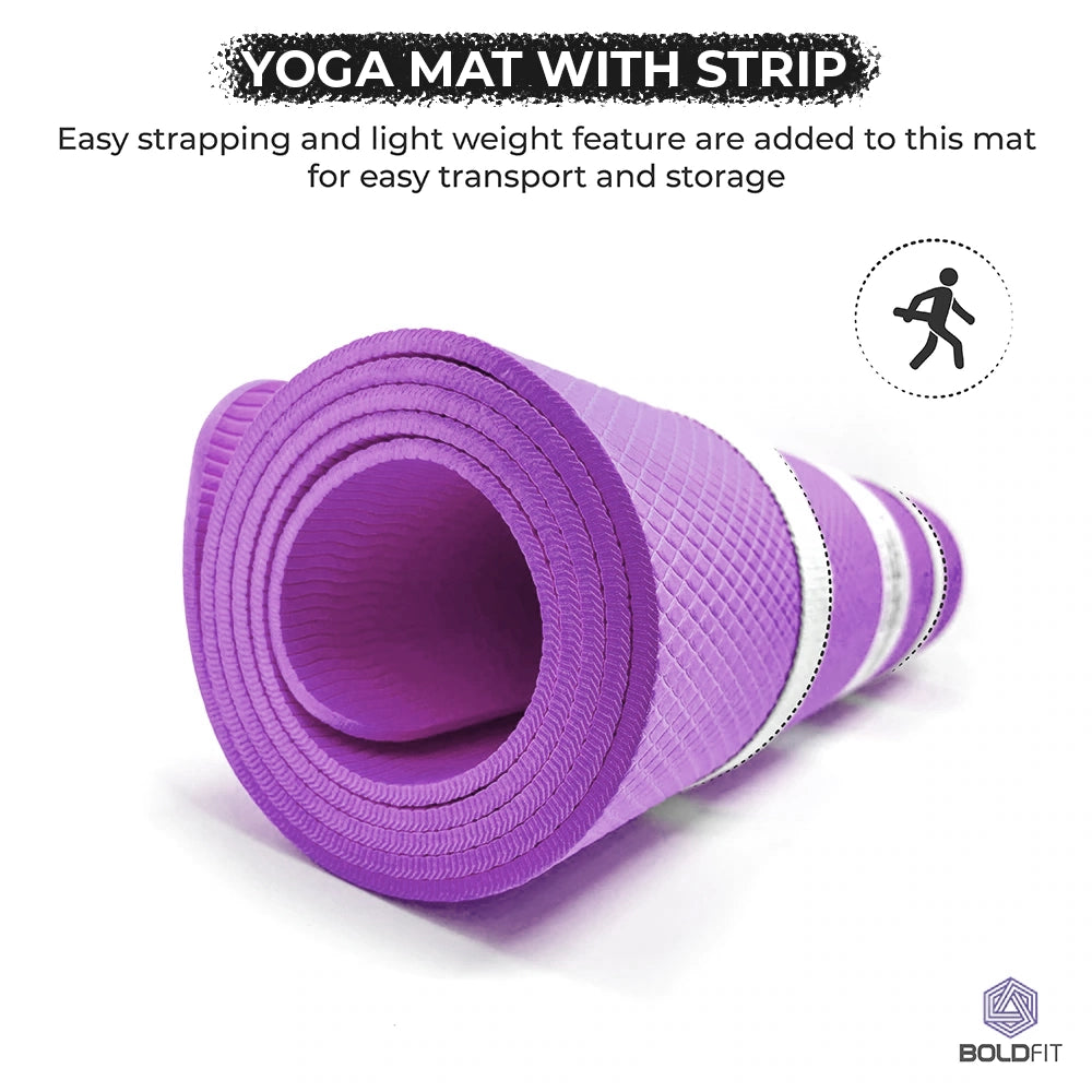 Boldfit Yoga mat for Women and Men with Carry Strap