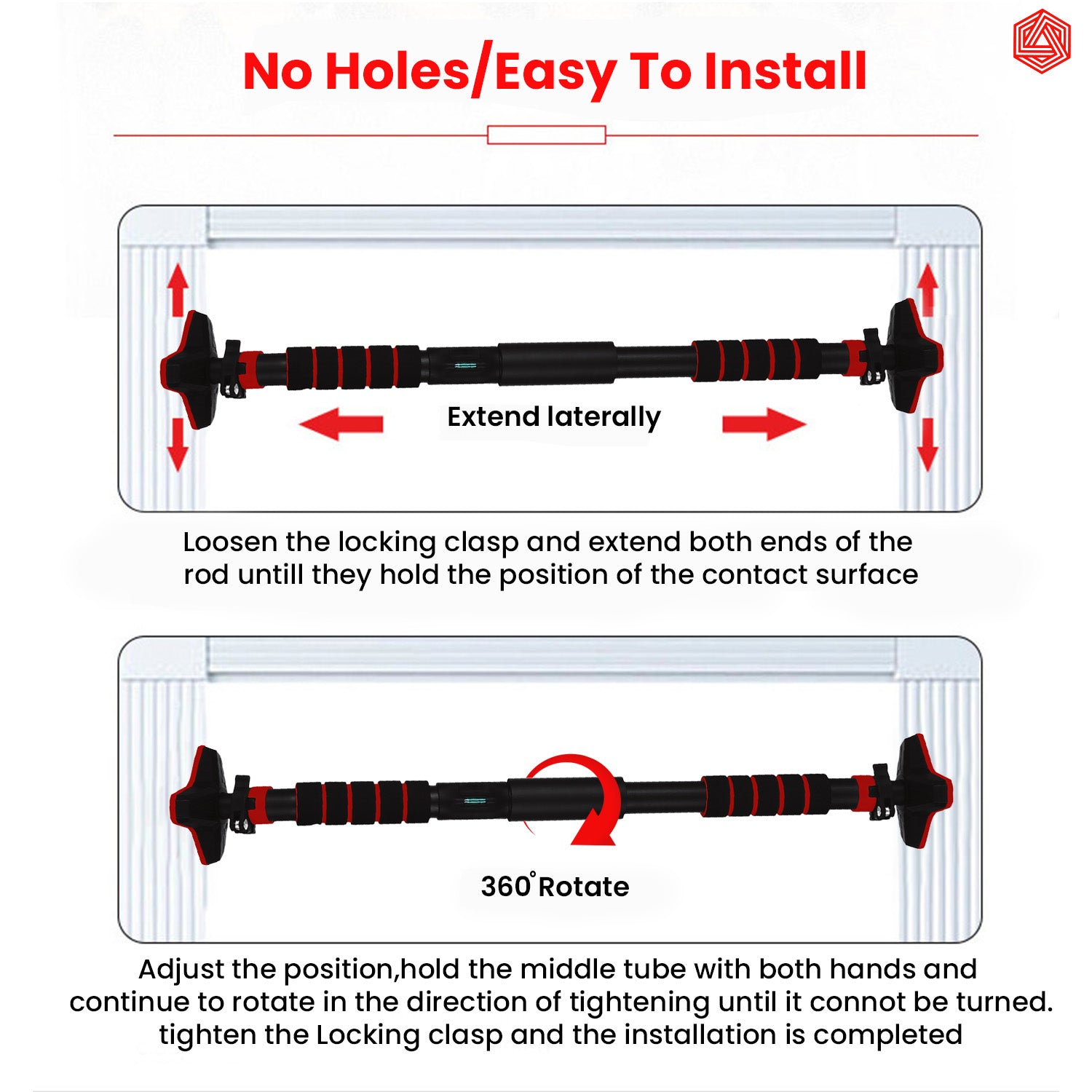 Doorway Pull up Bar without Screw