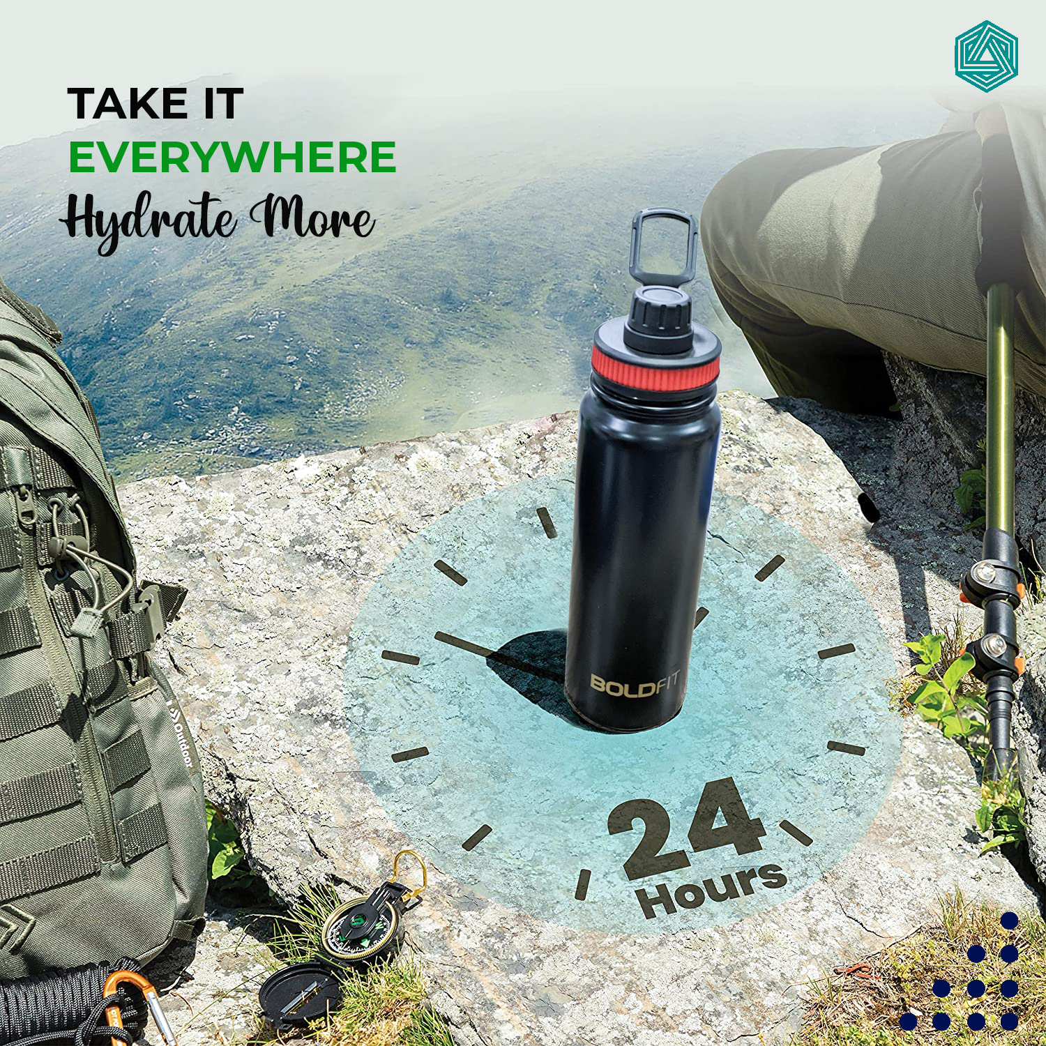 Boldfit Stainless Steel Hydra Water Bottle - 750ml