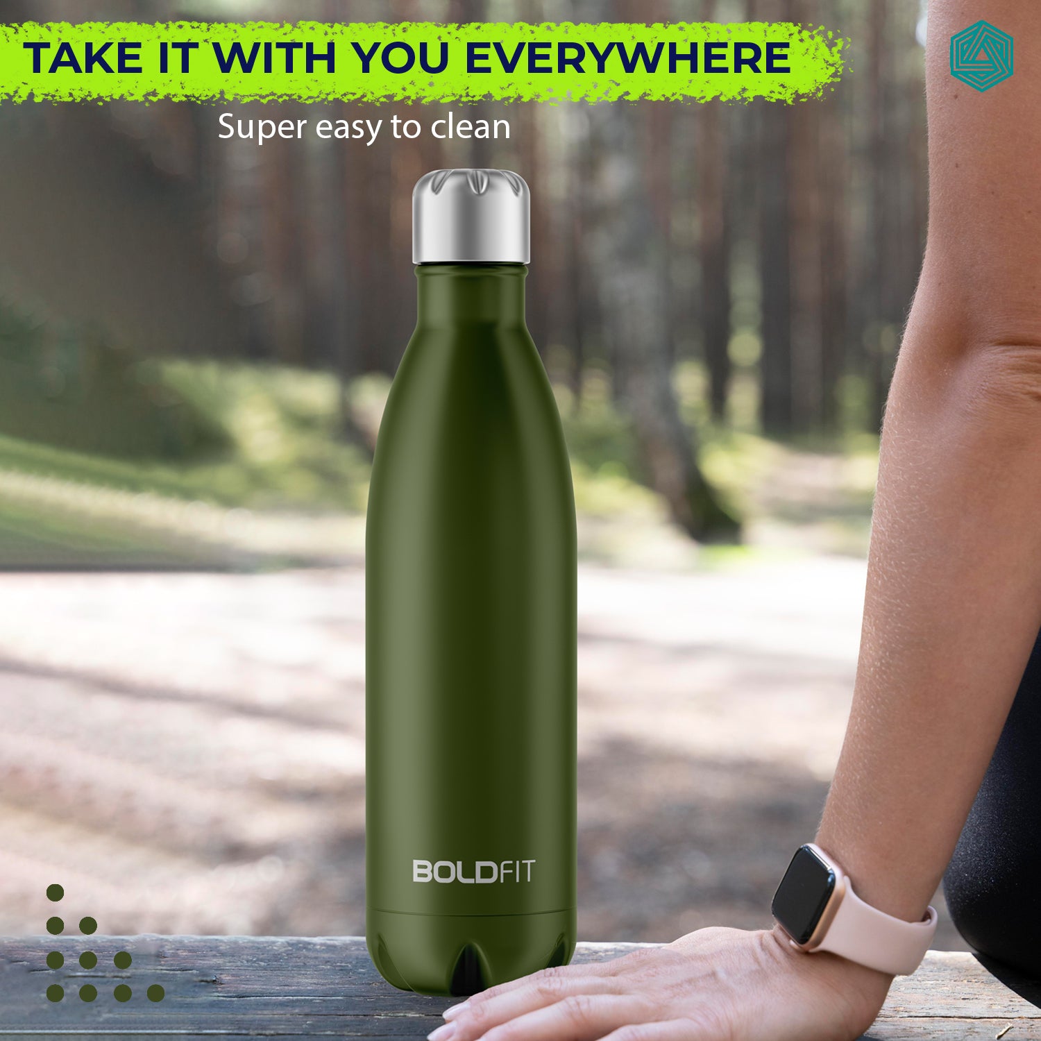 Boldfit Stainless Steel Water Bottle Black