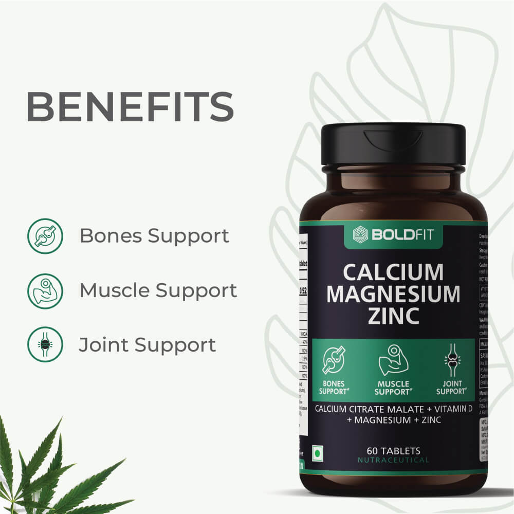 Boldfit Calcium Magnesium Zinc Tablets