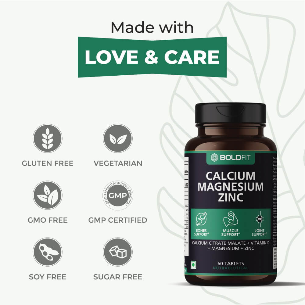 Boldfit Calcium Magnesium Zinc Tablets