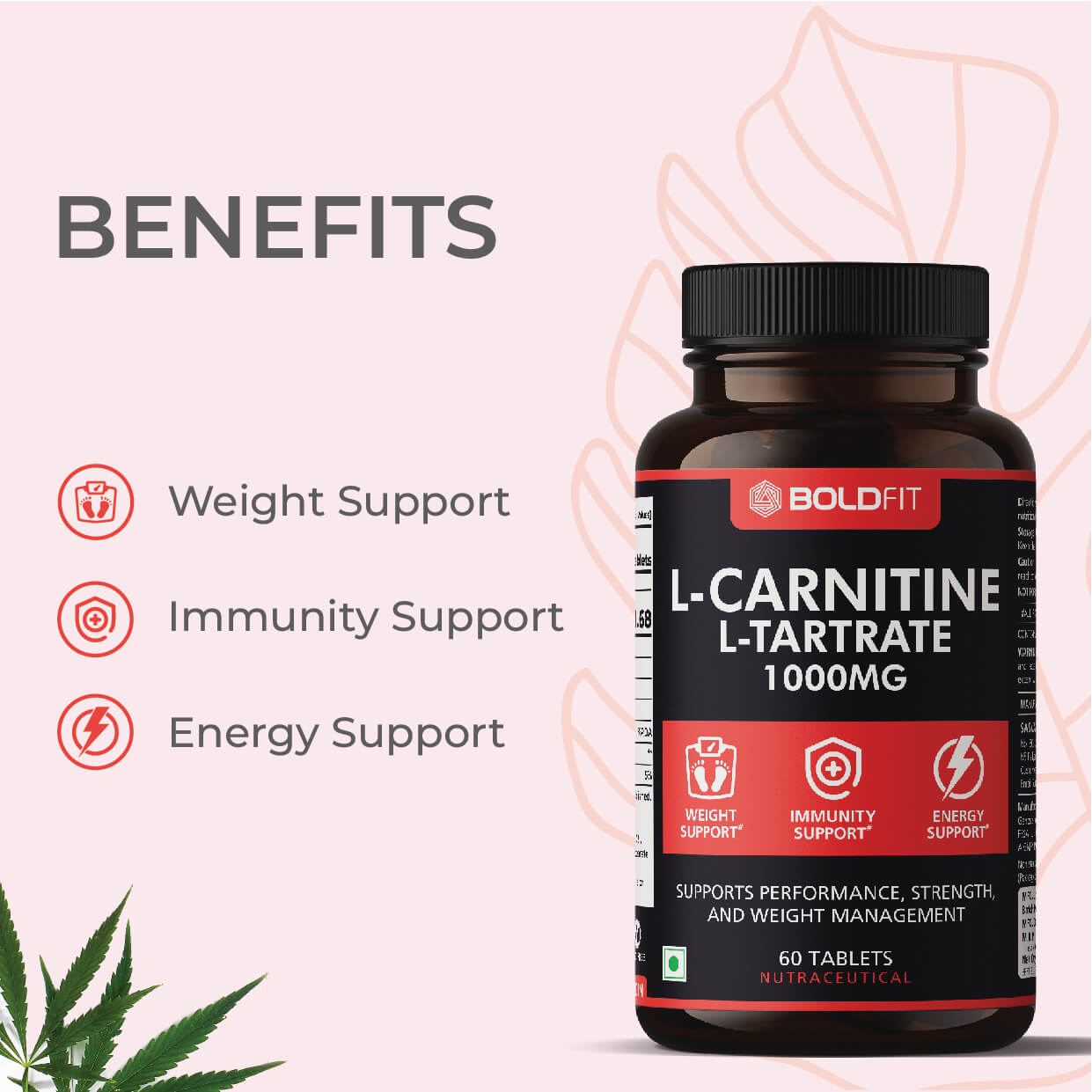 Boldfit L-Carnitine L-Tartrate 1000mg supplement