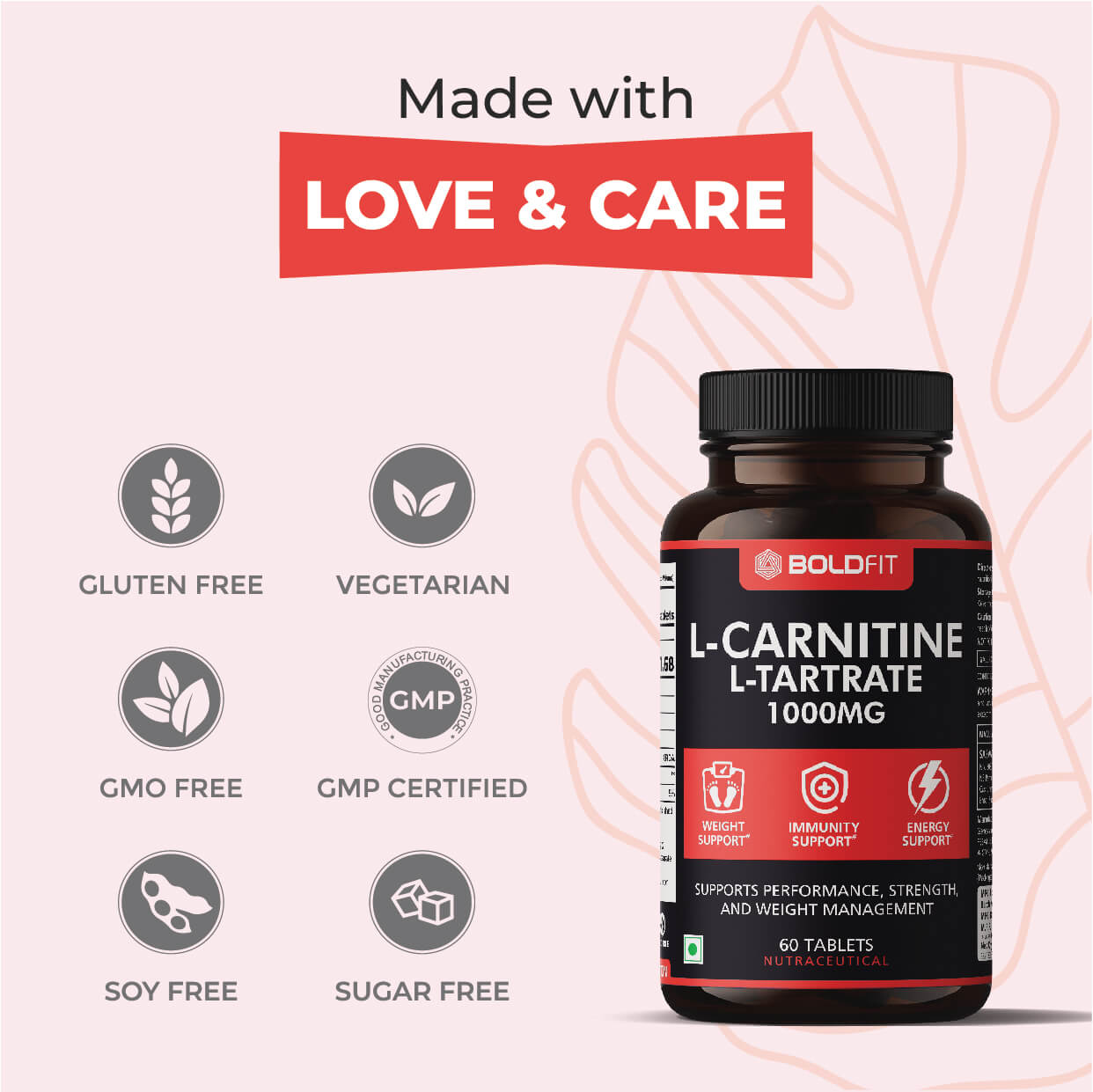 Boldfit L-Carnitine L-Tartrate 1000mg supplement