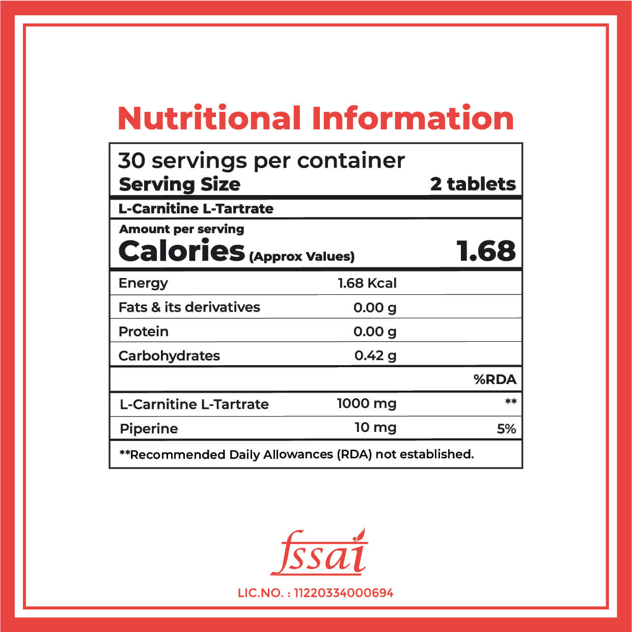 Boldfit L-Carnitine L-Tartrate 1000mg supplement