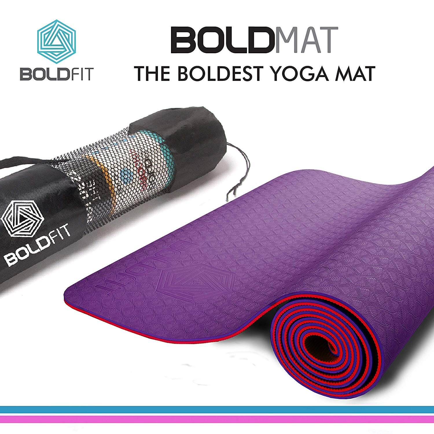 Boldfit Pro-Grip Luxury TPE Yoga mat with Carrying Bag