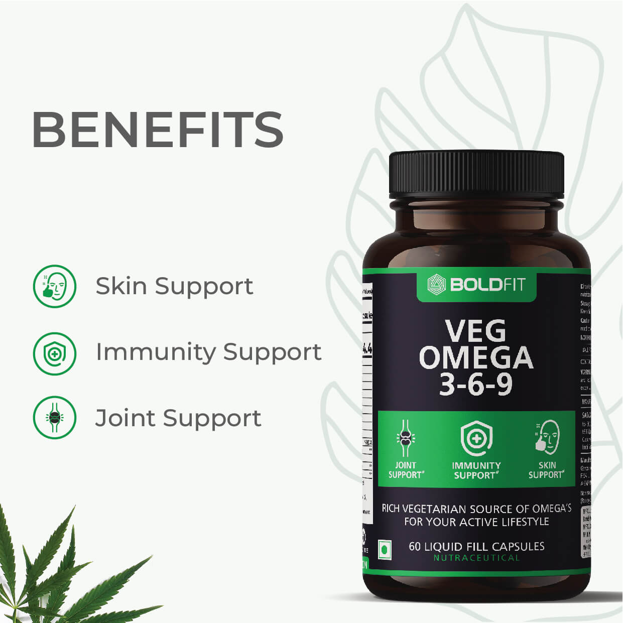 Boldfit Omega 3 6 9 Vegetarian Supplement For Heart, Skin, Joint & Muscles Support